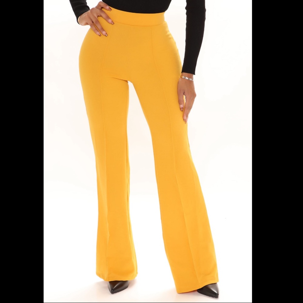 Mustard or Olive Green Wide Leg Pants